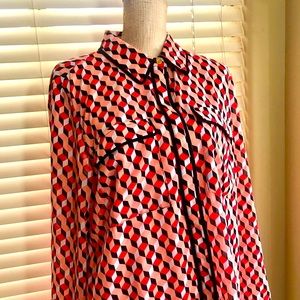 NEW w/Tag Michael Kors XL Geometric Print Blouse